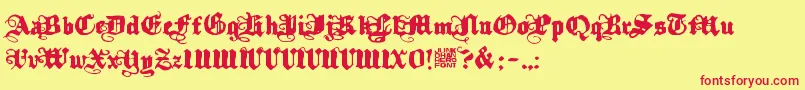 Kalmari Font – Red Fonts on Yellow Background