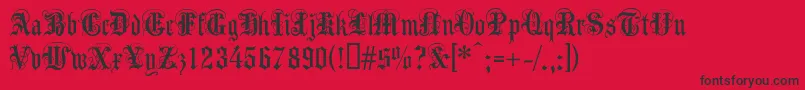 Anglicantext Font – Black Fonts on Red Background