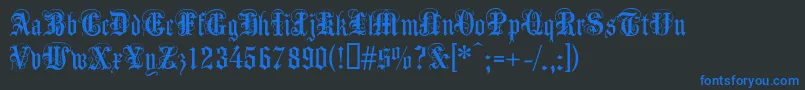 Anglicantext Font – Blue Fonts on Black Background