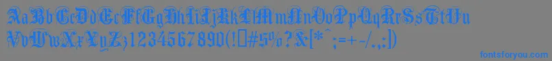 Anglicantext-Schriftart – Blaue Schriften auf grauem Hintergrund