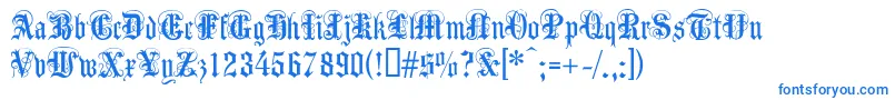 フォントAnglicantext – 青いフォント