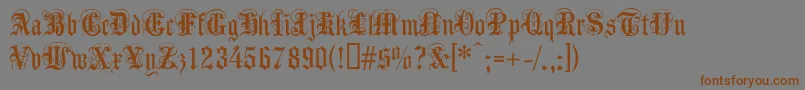 Anglicantext-fontti – ruskeat fontit harmaalla taustalla