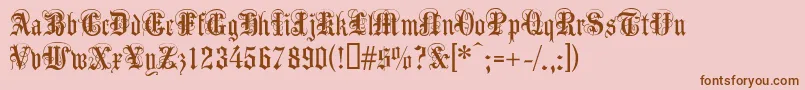 Anglicantext Font – Brown Fonts on Pink Background