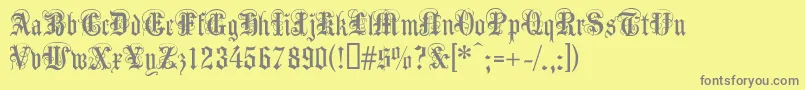 fuente Anglicantext – Fuentes Grises Sobre Fondo Amarillo