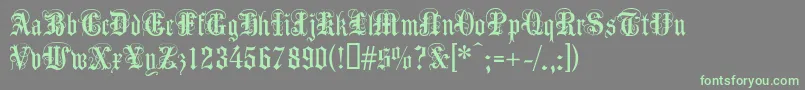 Anglicantext Font – Green Fonts on Gray Background