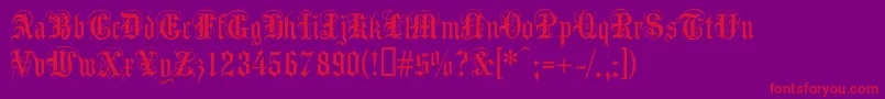 Anglicantext Font – Red Fonts on Purple Background