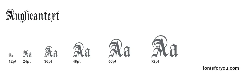 Anglicantext Font Sizes