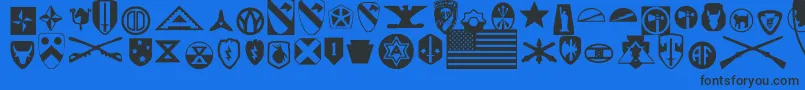 Police Us2 – polices noires sur fond bleu