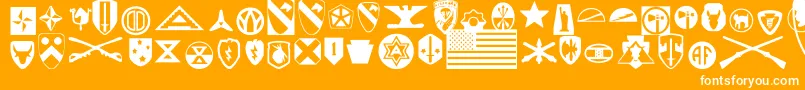 Шрифт Us2 – белые шрифты на оранжевом фоне