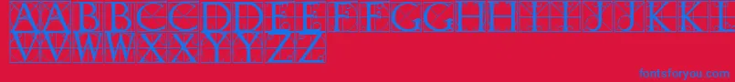 Czcionka TypographerCaps – niebieskie czcionki na czerwonym tle