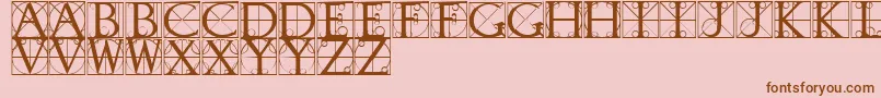 TypographerCaps-Schriftart – Braune Schriften auf rosa Hintergrund