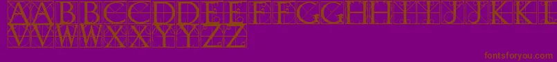 TypographerCaps-fontti – ruskeat fontit violetilla taustalla