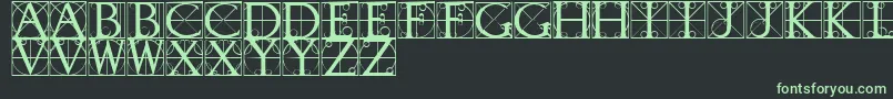 TypographerCaps-fontti – vihreät fontit mustalla taustalla