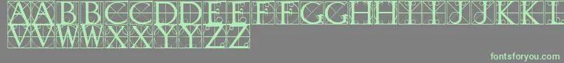TypographerCaps-fontti – vihreät fontit harmaalla taustalla