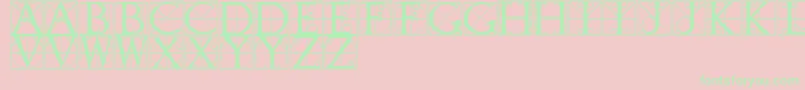 TypographerCaps Font – Green Fonts on Pink Background