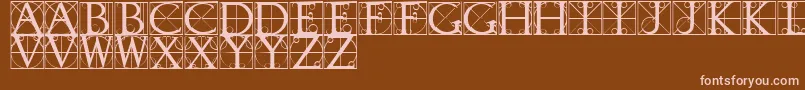 Czcionka TypographerCaps – różowe czcionki na brązowym tle