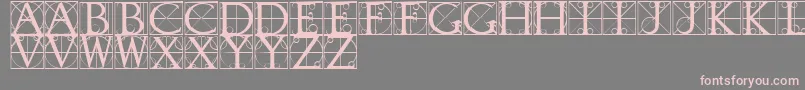 TypographerCaps-fontti – vaaleanpunaiset fontit harmaalla taustalla