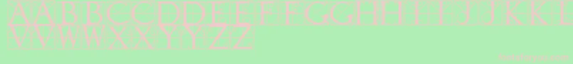 Czcionka TypographerCaps – różowe czcionki na zielonym tle