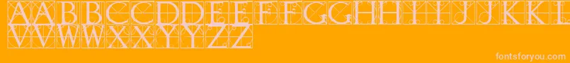 TypographerCaps-Schriftart – Rosa Schriften auf orangefarbenem Hintergrund