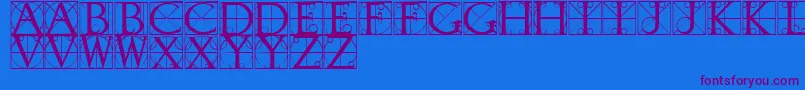 TypographerCaps-fontti – violetit fontit sinisellä taustalla