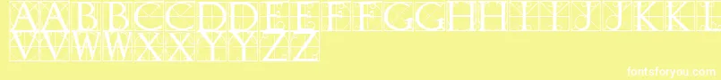 Czcionka TypographerCaps – białe czcionki na żółtym tle