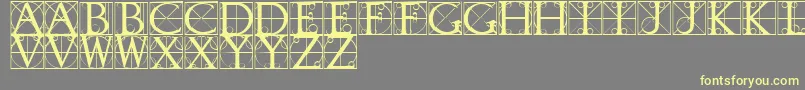 Fonte TypographerCaps – fontes amarelas em um fundo cinza