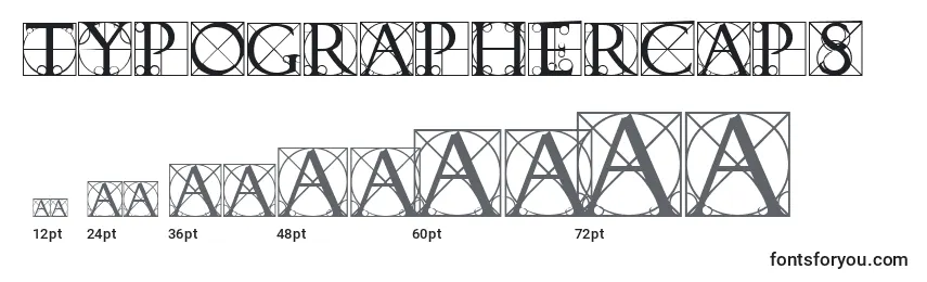 Tamanhos de fonte TypographerCaps