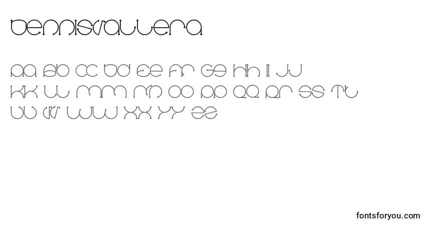 Шрифт Dennisvallera – алфавит, цифры, специальные символы
