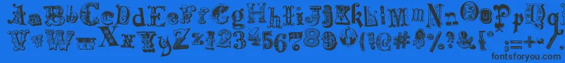 HarlequinadeMadness Font – Black Fonts on Blue Background