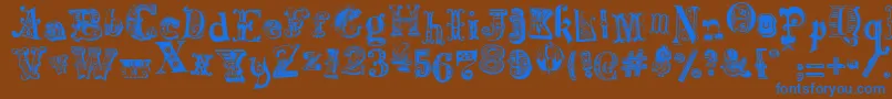 HarlequinadeMadness Font – Blue Fonts on Brown Background