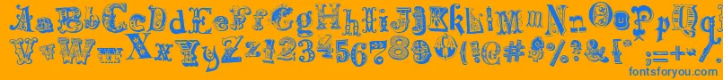 HarlequinadeMadness Font – Blue Fonts on Orange Background