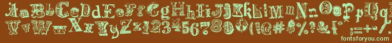 HarlequinadeMadness Font – Green Fonts on Brown Background