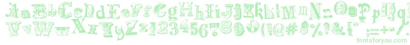 Czcionka HarlequinadeMadness – zielone czcionki na białym tle