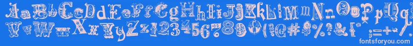 HarlequinadeMadness Font – Pink Fonts on Blue Background