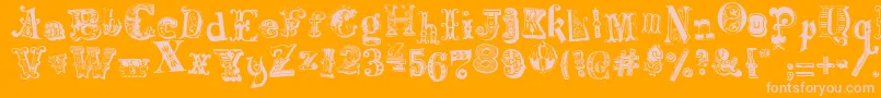 HarlequinadeMadness Font – Pink Fonts on Orange Background