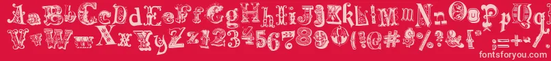 HarlequinadeMadness Font – Pink Fonts on Red Background