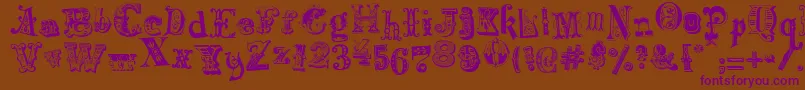 HarlequinadeMadness Font – Purple Fonts on Brown Background