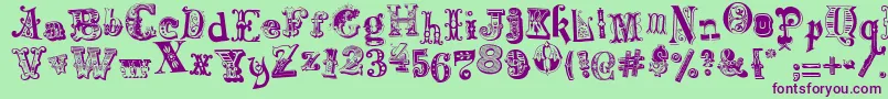 HarlequinadeMadness Font – Purple Fonts on Green Background