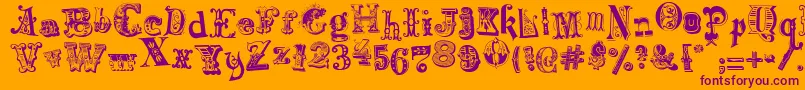 HarlequinadeMadness Font – Purple Fonts on Orange Background