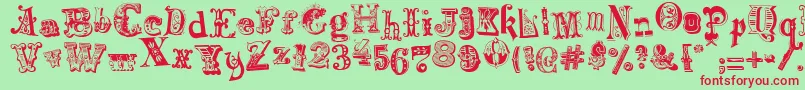 HarlequinadeMadness Font – Red Fonts on Green Background