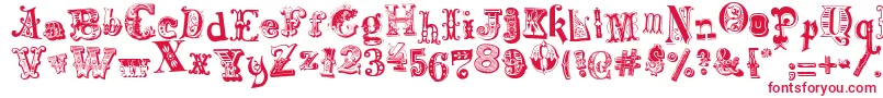 HarlequinadeMadness Font – Red Fonts on White Background