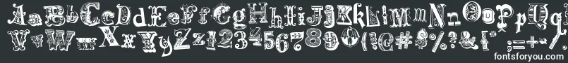 HarlequinadeMadness Font – White Fonts on Black Background