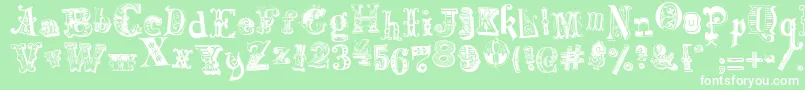 HarlequinadeMadness Font – White Fonts on Green Background