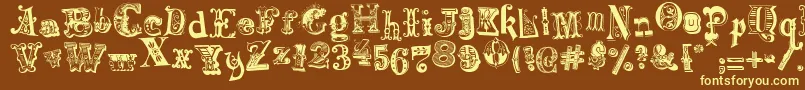 HarlequinadeMadness Font – Yellow Fonts on Brown Background