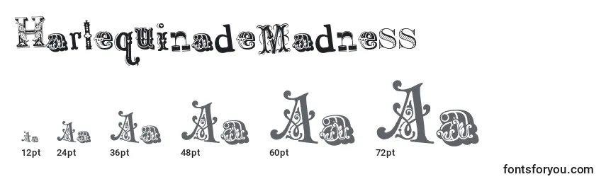 HarlequinadeMadness Font Sizes