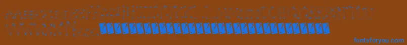 Starwonder-Schriftart – Blaue Schriften auf braunem Hintergrund