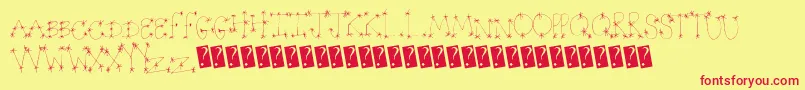 フォントStarwonder – 赤い文字の黄色い背景