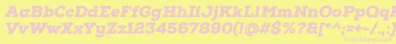 NexaSlabBlackOblique Font – Pink Fonts on Yellow Background