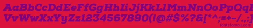 NexaSlabBlackOblique Font – Purple Fonts on Red Background