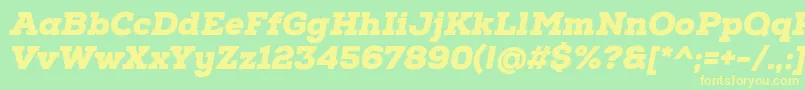 NexaSlabBlackOblique Font – Yellow Fonts on Green Background